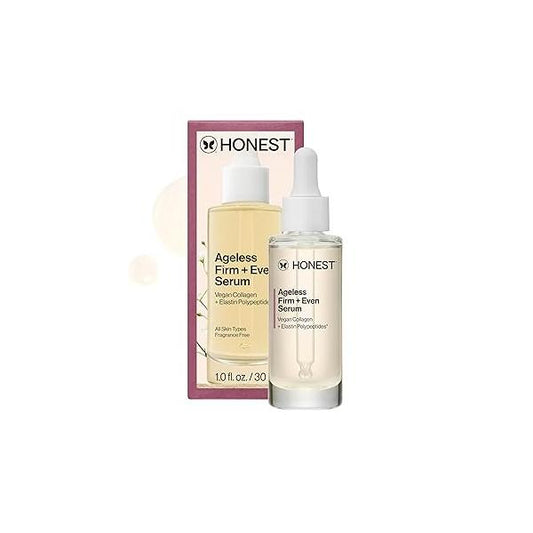 Honest Beauty Ageless Firm and Even Serum | Powered by Vegan Collagen Elastin Polypeptides Firmer-Looking Skin Tone Fragrance Free, EWG Verified, Vegan, Cruelty-Free 1 fl oz