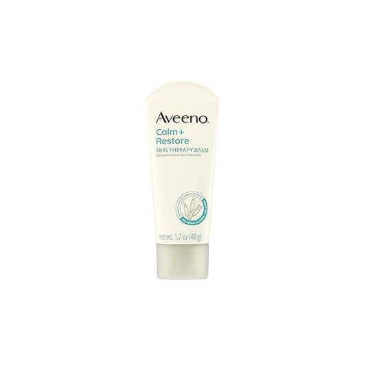 Aveeno Calm + Restore Skin Therapy Balm, Soothing & Moisturizing Protectant for Sensitive Skin, Colloidal Oatmeal Ceramide to Help Fight Dry Fragrance- Steroid-Free, 1.7 oz
