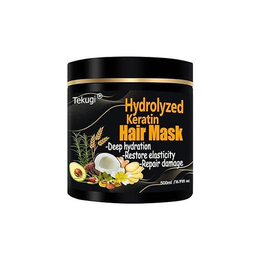 Hydrolyzed Keratin Hair Mask | Pure Plant Treatment at Home Deep Moisture Repair Conditioning for Dry, Damaged, Curly, Oily, Frizzy Protein