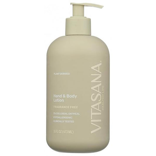Hydrating Hand & Body Lotion, Plant-Derived, enriched w/Colloidal Oatmeal, EWG Verified, Hypoallergenic, Unscented 16oz