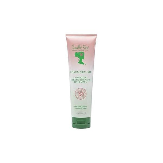 Camille Rose Rosemary Oil 5-Minute Deep Strengthening Hair Mask and Conditioner, with Natural Castor, Peppermint, Oils for Growth & All Types, 8.5 fl oz
