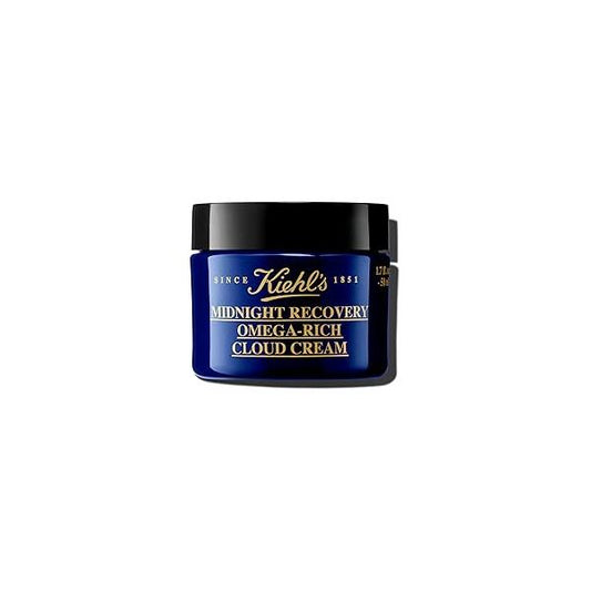 Kiehl's Midnight Recovery Omega Rich Botanical Night Cream, Overnight Renewing Face Moisturizer, Plumps & Replenishes Skin Barrier, with Oils Fatty Acids, Lavender Scent - 1.7 fl oz