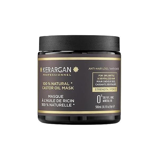 KERARGAN - Anti-Hair Loss Mask with Castor Oil Intensive Treatment for Dry and Brittle Hair Enriched Aloe Vera 16.9 fl oz
