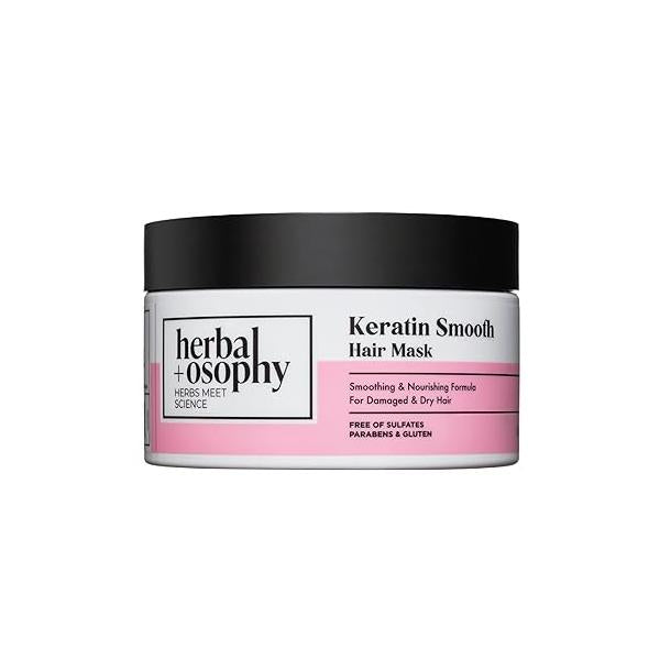 Keratin Smooth Hair Mask - Smoothing & Nourishing Formula for Damaged Dry Salon-Quality Haircare with Natural, Healthy Ingredients. Vegan. Sulfate Paraben Free. 8.5oz