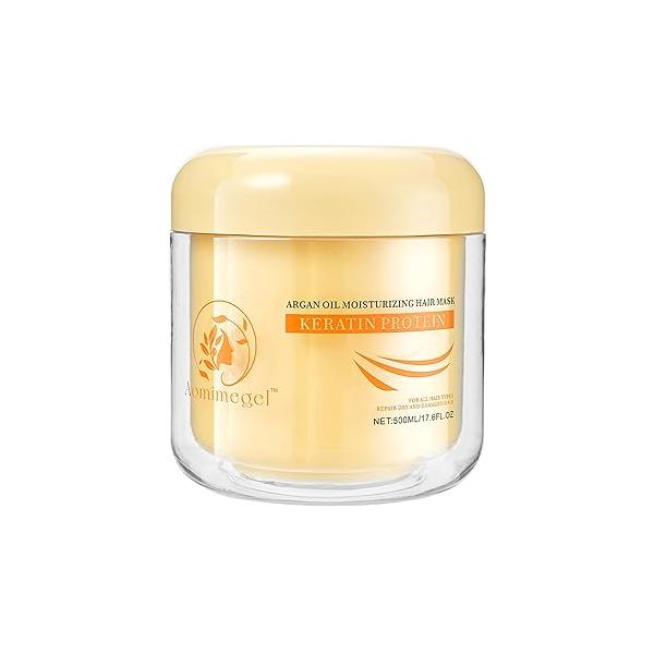 Collagen Hair Mask,Deep Repair Conditioning Argan Oil Mask for Damaged Treatment, Deep Conditioner Hydrating Masque All Types 10.15oz 300ml