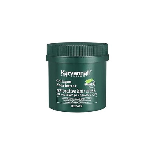 Collagen Shea Butter Hair Treatment Mask, 16.9 FL OZ, Organic Restorative Mask for Weak and Dry Damaged Hair, Sulfate Paraben Free 500ml