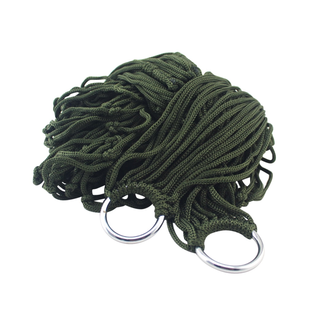 COOPHYA 1Pack Nylon Hammock Bed for Camping and Hiking with Green Color 11.8*3.1*0.2in